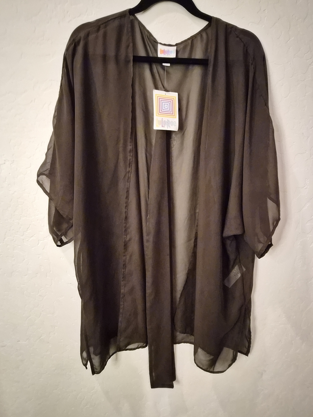 LuLaRoe Sheer "Daphne" Kimono in Chocolate Brown #0265